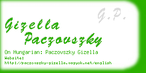 gizella paczovszky business card